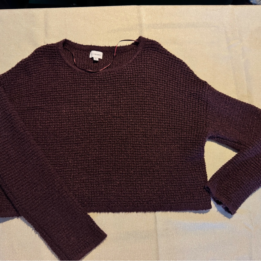 La Hearts Deep Brown Knit Sweater